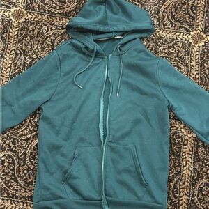 Teal Zip-Up Hoodie
